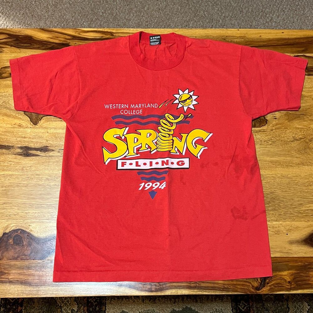 Vintage 90s Western Maryland College 1995 Spring Fling T-Shirt USA Single Stitch